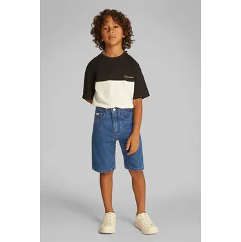 Dětské riflové kraťasy Calvin Klein Jeans IB0IB02425.PPYA modrá 57X, vel. 176