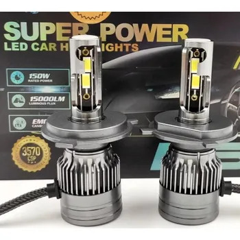 Autožárovka LED A5 autožárovka H4 6000K 15000lm 2x75W, sada 2ks (LED A5 headlight H4 6000K 15000lm 2x75W)