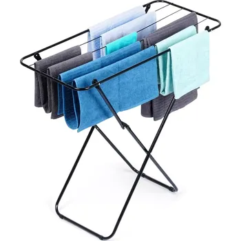 Sušák na prádlo Skládací kovový sušák na prádlo 93 × 43 × 88 cm, černý