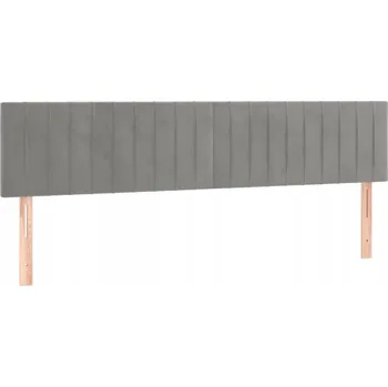 Čelo postele sametové nastavitelné, světle šedé 160x5x78/88 cm