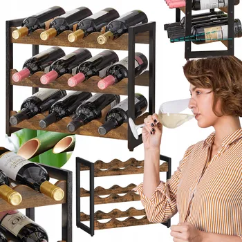 Stojan na víno STOJAN NA VÍNO, LÁHEV, REGÁL, POLICE, DŘEVĚNÝ LOFT