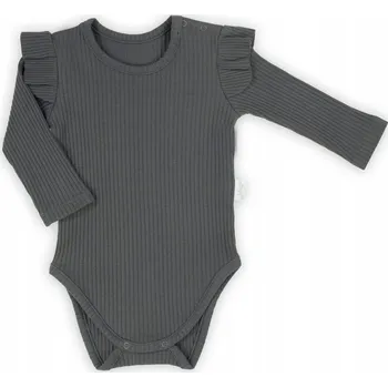 Body grafitové bavlněné s dlouhým rukávem Nicol, vel. 74