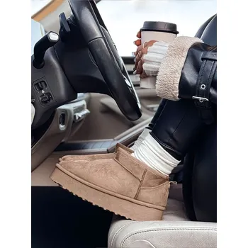 Dámské kozačky Dámské kotníkové boty SNOWTRED ZY0560 Barva: Khaki, Velikost: 39