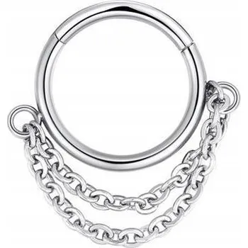 Řetízek Kroužek do piercingu clicker stříbrný řetízek 1,2/6