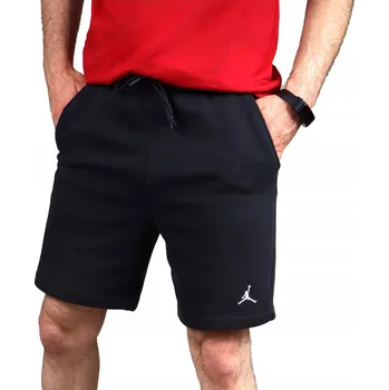 Pánské kraťasy Kraťasy teplákové Nike černé bavlněné před kolena s kapsami M