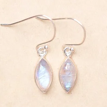 Náušnice Měsíční kámen duhový náušnice stříbro Ag 925 E3765 1 cm, 2,7 g