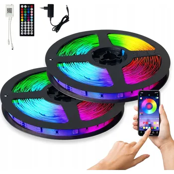 LED páska LED pásek barevný s aplikací pro chytrou domácnost, Dálkový Ovladač, blikání do rytmu hudby RGB 20 m