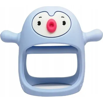 Smily Mia Silikonové Kousátko Tučňák Buddy Světle Modré