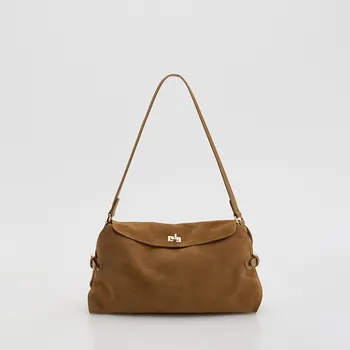 Kabelka Reserved - Semišovém kabelka přes rameno - zlatavá hnědá - 546CO-82X - 546CO-82X-ONE