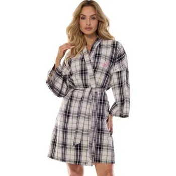 Dámský župan Dámský župan LaL Roxy - flanelová bavlna Tmavě šedá S