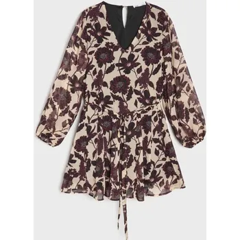 Dámské šaty Sinsay - Rozšířené mini šaty s květinovým vzorem - vícebarevná - 251GY-MLC - 251GY-MLC-L