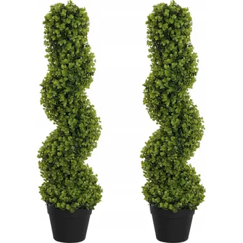 umělá květina UMĚLÝ EUKALYPTUS, 90 CM POKOJOVÁ ROSTLINA, VELKÉ ROSTLINY V KVĚTINÁČI 2 KS