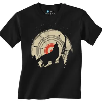 Chlapecké tričko Dětské tričko Vinylový Vlk Vinyl Wolf (Velikost: 5-6, Barva: Černá)