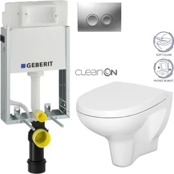 GEBERIT KOMBIFIXBasic vč. matného tlačítka DELTA 25 + WC CERSANIT ARTECO CLEANON + SEDÁTKO 110.100.00.1 21MA AT1