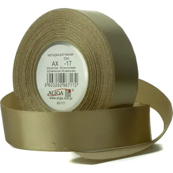 Stuha Saténová stuha 32 m x 1,2 cm hnědá