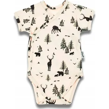 Kojenecký body Kojenecké bavlněné body s krátkým rukávem Les béžová Nicol, vel. 56