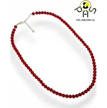 Náhrdelník Perlové korále, červené perly, perlový náhrdelník, perličky, korálky, kuličky