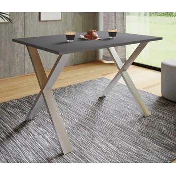 VCM Jídelní stůl Xona 140x80 X-nohy, antracit 486486