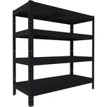 Regál do domácnosti Biedrax 40 x 60 x 120 cm, černý, 4 police plech, nosnost 100 kg na polici
