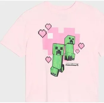 Sinsay - Bavlněná košilka s potiskem Minecraft - růžová - 258IO-30X - 258IO-30X-146