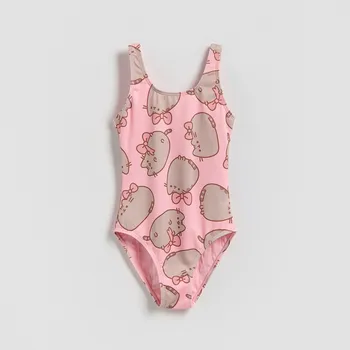 Dětská móda Reserved - Jednodílné plavky Pusheen - pudrově růžová - 054IF-39X - 054IF-39X-U15