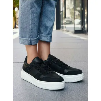 Dámská obuv Sinsay - Tenisky z umělé kůže - černá - 052GX-99X - 052GX-99X-37