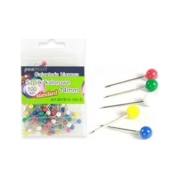 Set školních potřeb Szpilki kolorowe 14mm 100szt