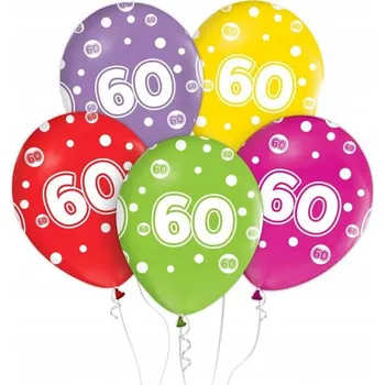 Balónky k 60. narozeninám Godan barevné 30 cm 5 ks