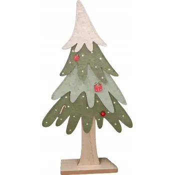 Obraz Filcová vánoční dekorace stromek 35 cm na dřevěném podstavci