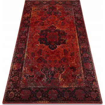 Koberec Koberec DO OBÝVÁKU vlněný POLONIA Dukato Ornament ROZETA rubín 170x235 cm