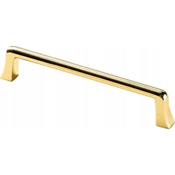 Nábytkové kování NÁBYTKOVÁ ÚCHYTKA ZLATÁ LESKLÁ KOVOVÁ ZAOBLENÁ GAVI 96 MM / 110 MM
