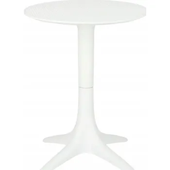 Jídelní stůl KULATÝ STŮL Bloom bílý 60cm Z PLASTU prolamovaný