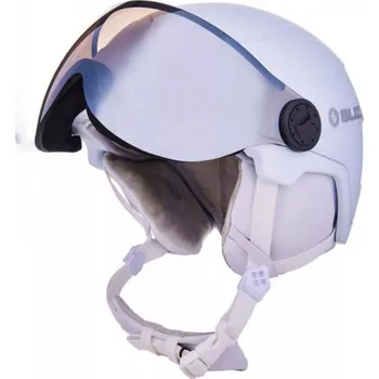 Dámská lyžařská helma se štítem BLIZZARD-(II. Quality) W2W Double Visor ski helmet, white matt, smoke lens, mirror Bílá 56/59 cm