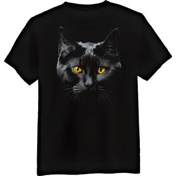 Pánské tričko Pánské Tričko Realistic Černá Kočka Black 5XL