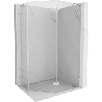 Mexen Lunar L pětiúhelníková sprchová kabina pravá 100x90 cm, transparentní, kartáčovaný nikl - 831L-100P-090L-97-00-P Sprchové kouty