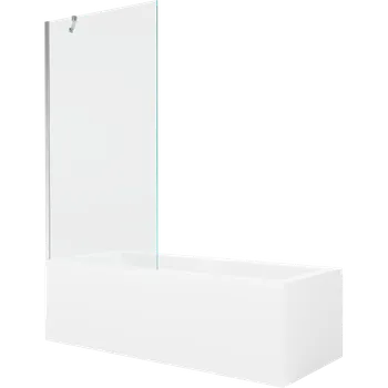Vana Mexen Cubik obdélníková vana 150 x 70 cm s krytem a jednokřídlou zástěnou 90 cm, transparentní, chrom - 550315070X9509000001 Vany se zástěnou
