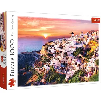 Puzzle Puzzle Trefl 1000 dílků Západ slunce nad Santorini, Řecko