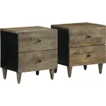 VidaXL Noční stolky 2 ks světle šedá 40x33x46 cm masivní mangovník