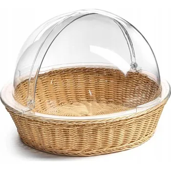 chlebník Koš na pečivo kulatý Forgast 39,5 cm s víkem typu roll-top
