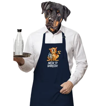 Kuchyňská zástěra Bastard Nesu ti dáreček zástěra Navy
