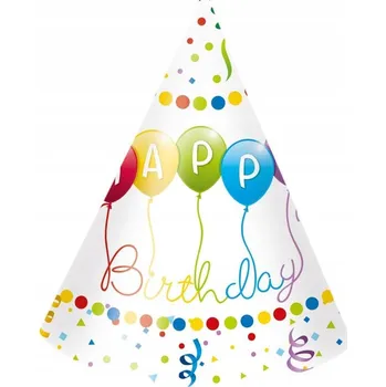 Party dekorace Narozeninové čepičky Procos 12x17,5 cm, 6 ks