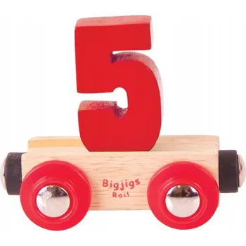 Vláček a vláčkodráha BigJigs Vagónek s číslem 5