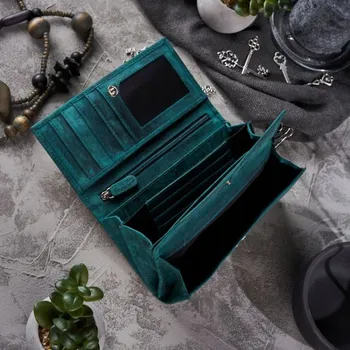 Peněženka Paolo Peruzzi peněženka z pravé kůže zelená - dámská