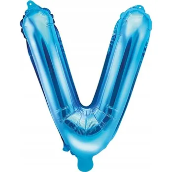 Party Deco Fóliový balónek písmeno "V", modrý, 35 cm