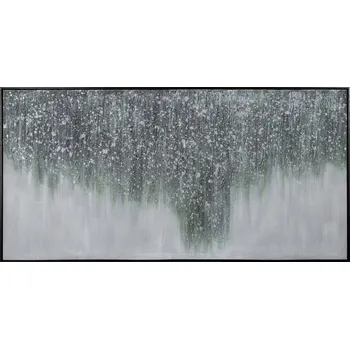 Obraz Obraz malovaný na plátně na zeď 618 70x140 cm šedozelená abstrakce