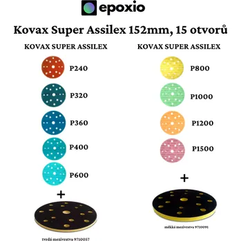 Brusný kotouč Kovax Sada brusných kotoučů Super Assilex 152 mm s mezivrstvami