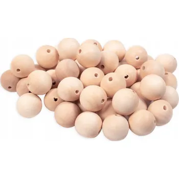 Dětské navlékací korálky Dřevěné Korálky makramé pro kutily 50 ks 25 mm