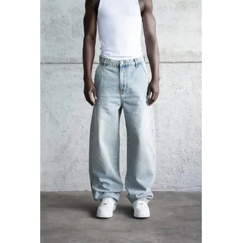 Pánské džíny Pánské džínové kalhoty Basic Balloon Fit Baggy - Ledová Světle Modrá M