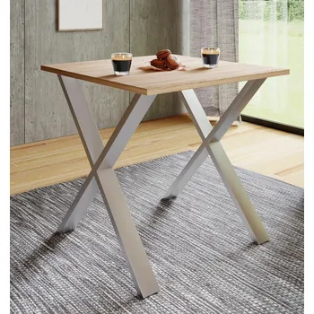 VCM Jídelní stůl Xona 80x80 X-nohy, dub sonoma 487861