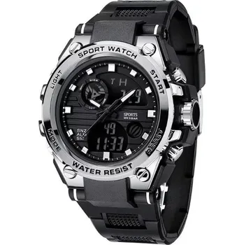 Hodinky SPORTOVNÍ HODINKY ČERNÉ DIGITÁLNÍ ELEGANTNÍ GUMOVÝ ŘEMÍNEK